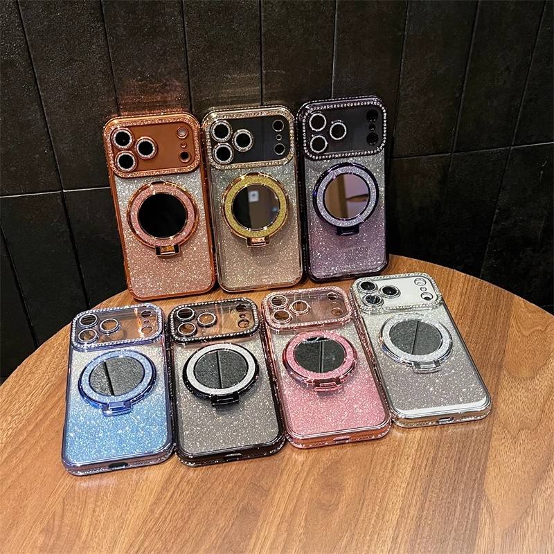 Luxury electroplated glitter clear magnetic iPhone 17 case