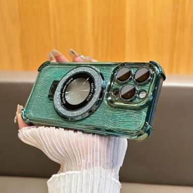 Luxury electroplated glitter clear magnetic iPhone 17 case