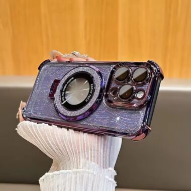 Luxury electroplated glitter clear magnetic iPhone 17 case