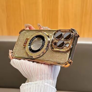 Luxury electroplated glitter clear magnetic iPhone 17 case