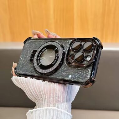 Luxury electroplated glitter clear magnetic iPhone 17 case