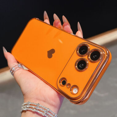 Cute gold heart soft TPU shockproof iPhone 17 case