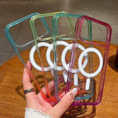Gradient magnetic clear iPhone 17 shockproof case