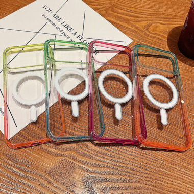 Gradient magnetic clear iPhone 17 shockproof case