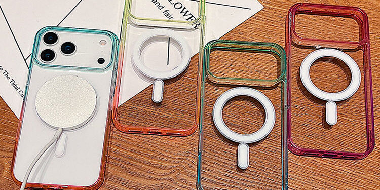 Gradient magnetic clear iPhone 17 shockproof case