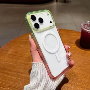 Gradient magnetic clear iPhone 17 shockproof case