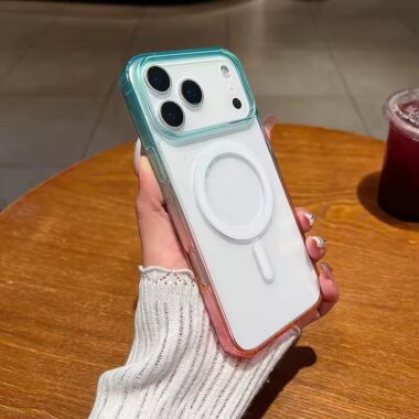Gradient magnetic clear iPhone 17 shockproof case