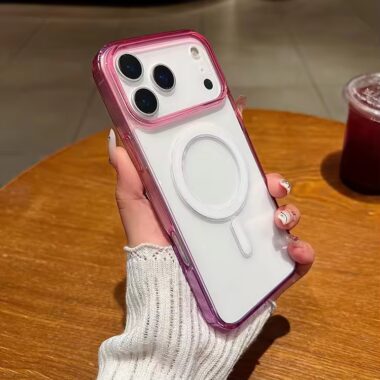 Gradient magnetic clear iPhone 17 shockproof case