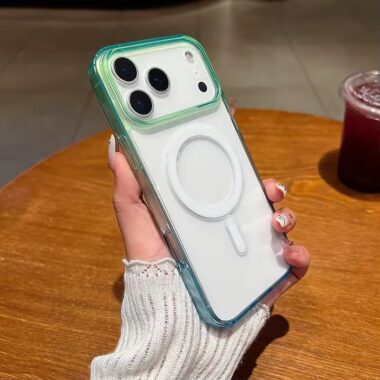 Gradient magnetic clear iPhone 17 shockproof case