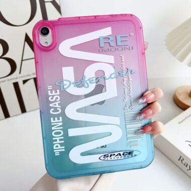 Gradient minimalist soft clear iPad case with shockproof edges