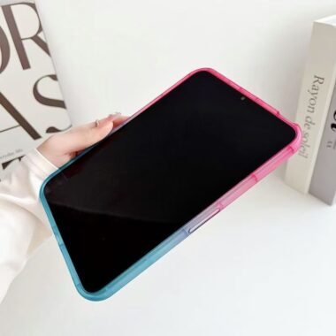 Gradient minimalist soft clear iPad case with shockproof edges