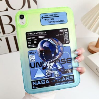 Gradient minimalist soft clear iPad case with shockproof edges