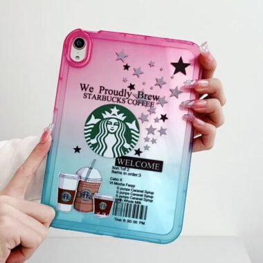 Gradient minimalist soft clear iPad case with shockproof edges