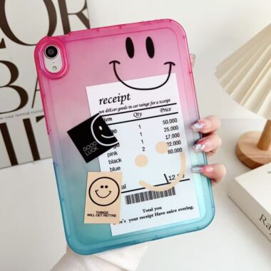 Gradient minimalist soft clear iPad case with shockproof edges