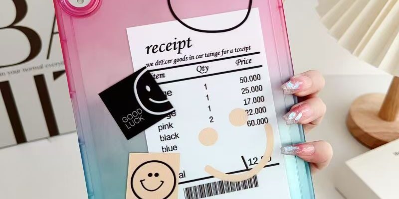 Gradient minimalist soft clear iPad case with shockproof edges