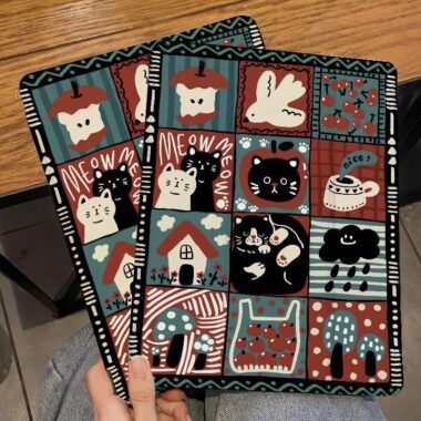 Cartoon graffiti animal tri fold shockproof iPad case