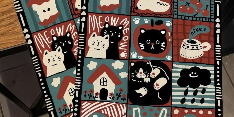 Cartoon graffiti animal tri fold shockproof iPad case