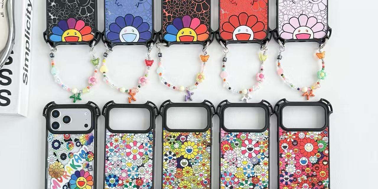 Colorful graffiti chain handle iPhone 17 case