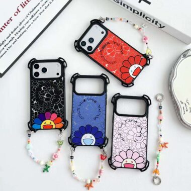 Colorful graffiti chain handle iPhone 17 case