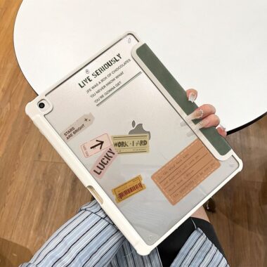 Green journal style Y fold tri fold shockproof iPad case