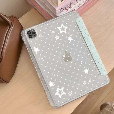 Green polka dot Y fold shockproof iPad case