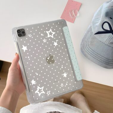 Green polka dot Y fold shockproof iPad case