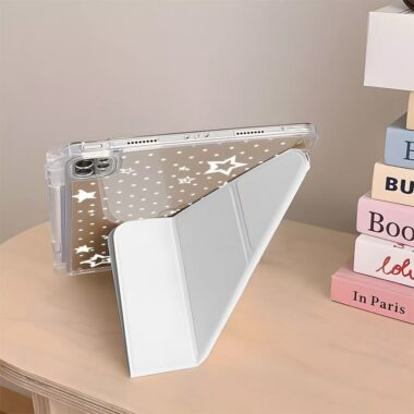 Green polka dot Y fold shockproof iPad case