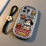 Cute hamburger puppy soft shockproof iPhone 14 15 16 case