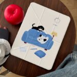 Hand-drawn sofa puppy Y-fold tri-fold shockproof iPad case