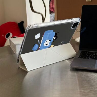 Hand-drawn sofa puppy Y-fold tri-fold shockproof iPad case