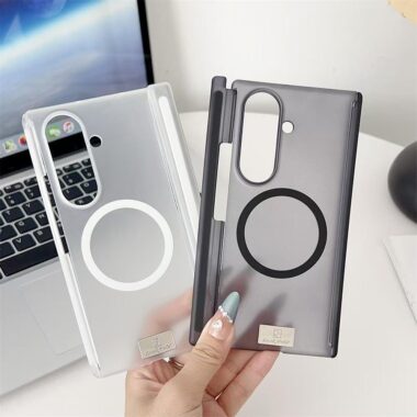 Frosted magnetic shockproof Samsung Z Tri-Fold clear case