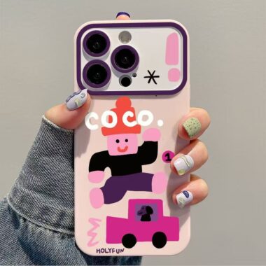 Jumping cartoon character full cover silicone iPhone 17 case