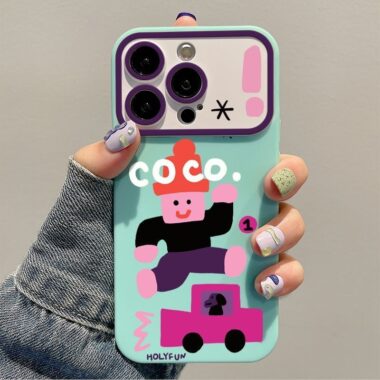 Jumping cartoon character full cover silicone iPhone 17 case