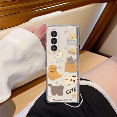 Cute kitten hard shockproof Samsung Fold case