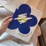 Klein blue floral Y fold tri fold iPad case