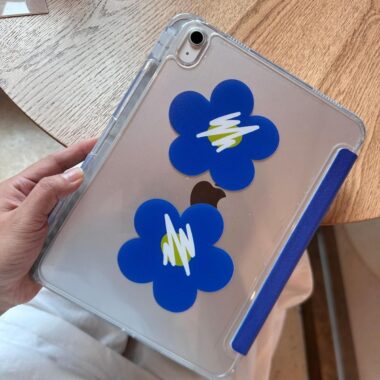 Klein blue floral Y fold tri fold iPad case