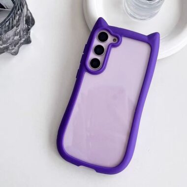 Cute cat ear clear shockproof Samsung S24 Ultra case