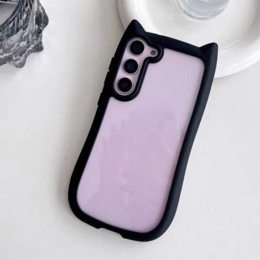 Cute cat ear clear shockproof Samsung S24 Ultra case