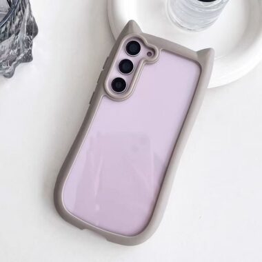 Cute cat ear clear shockproof Samsung S24 Ultra case