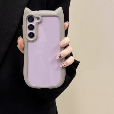 Cute cat ear clear shockproof Samsung S24 Ultra case