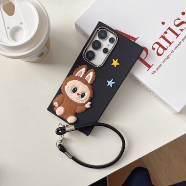 Cute Labubu leather texture shockproof Samsung S22 S23 S24 S25 Ultra case