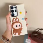 Cute Labubu leather texture shockproof Samsung S22 S23 S24 S25 Ultra case