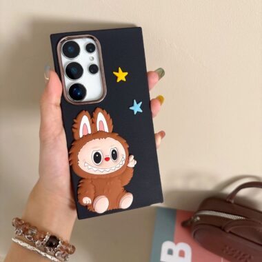 Cute Labubu leather texture shockproof Samsung S22 S23 S24 S25 Ultra case