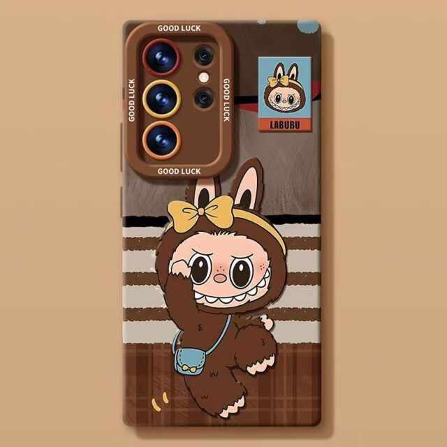 Cute Labubu full cover shockproof silicone Samsung S24 Ultra case