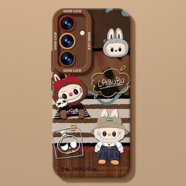 Cute Labubu full cover shockproof silicone Samsung S24 Ultra case