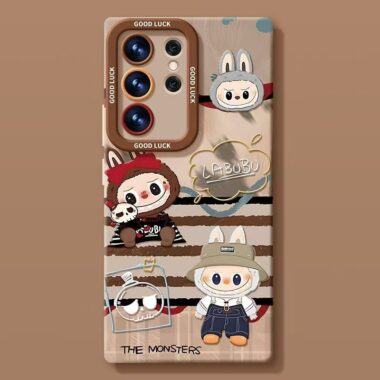 Cute Labubu full cover shockproof silicone Samsung S24 Ultra case