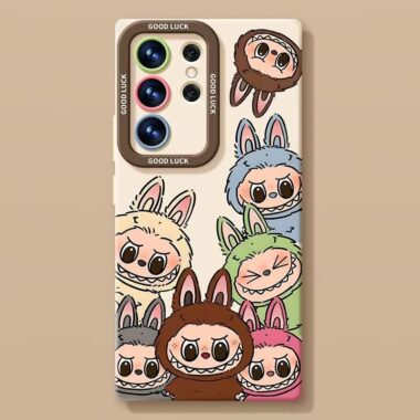 Cute Labubu full cover shockproof silicone Samsung S24 Ultra case
