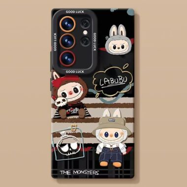 Cute Labubu full cover shockproof silicone Samsung S24 Ultra case