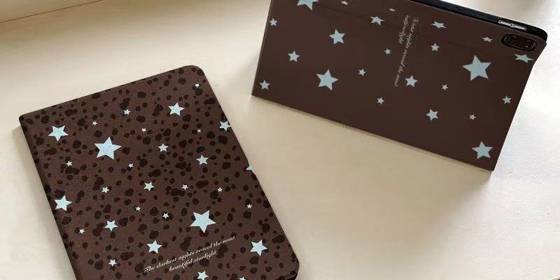 Leopard star pattern book style shockproof iPad case