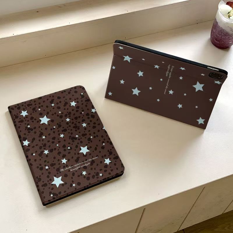 Leopard star pattern book style shockproof iPad case